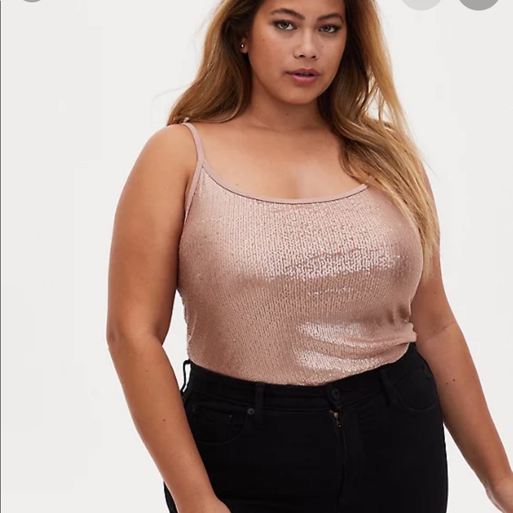 Torrid Rose Gold Sequin Foxy Tank